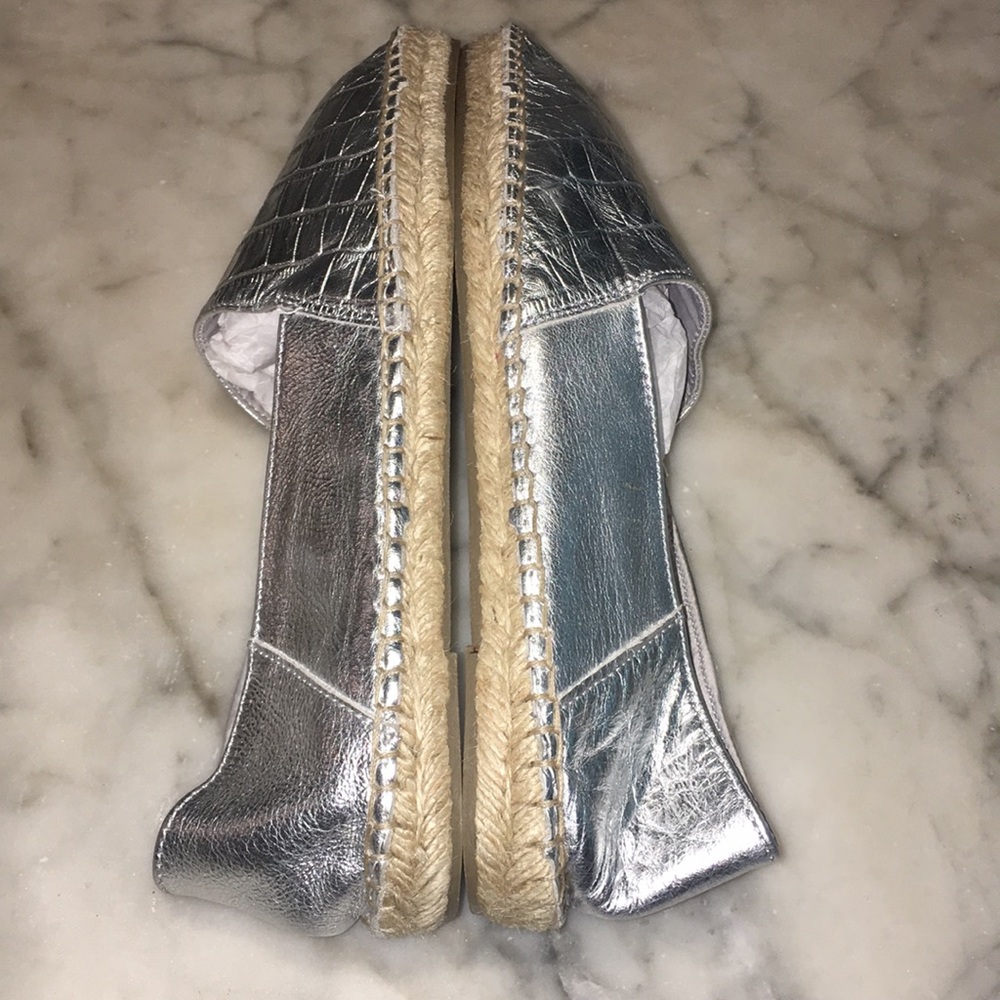 Zara Basic Collection Silver Leather Espadrilles - image 6